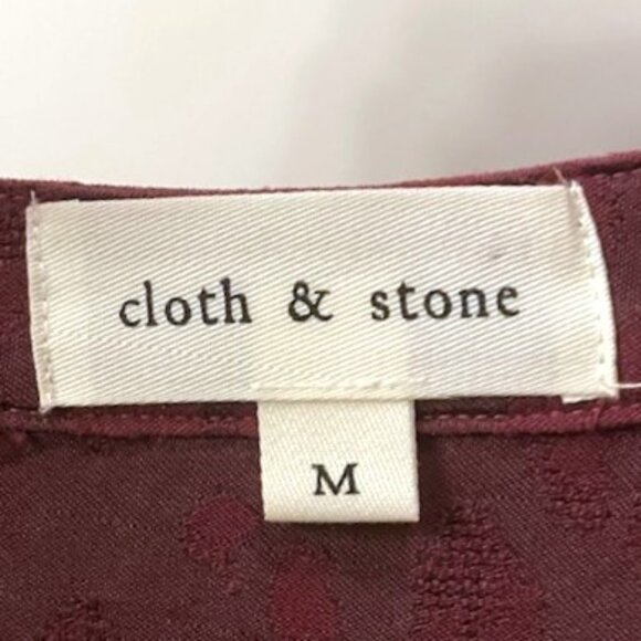 Evereve Cloth & Stone Leopard Print Button Up Blouse Maroon Size Medium V-Neck - Picture 13 of 16